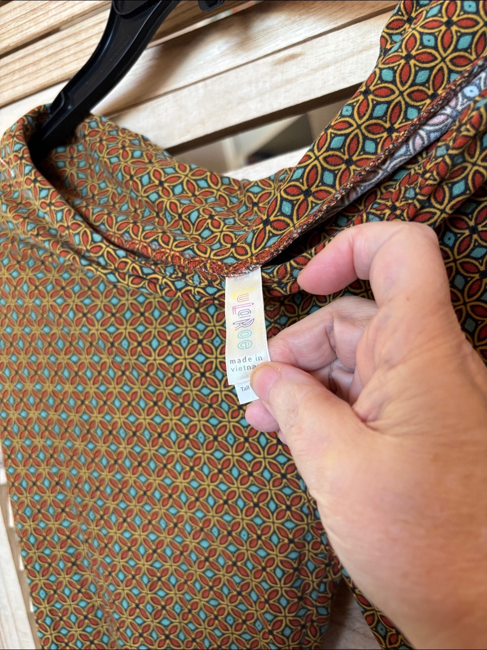 FINAL MARKDOWN Lula Roe Tall and Curvy Multicolor Geometric Slacks - Picture 3 of 4